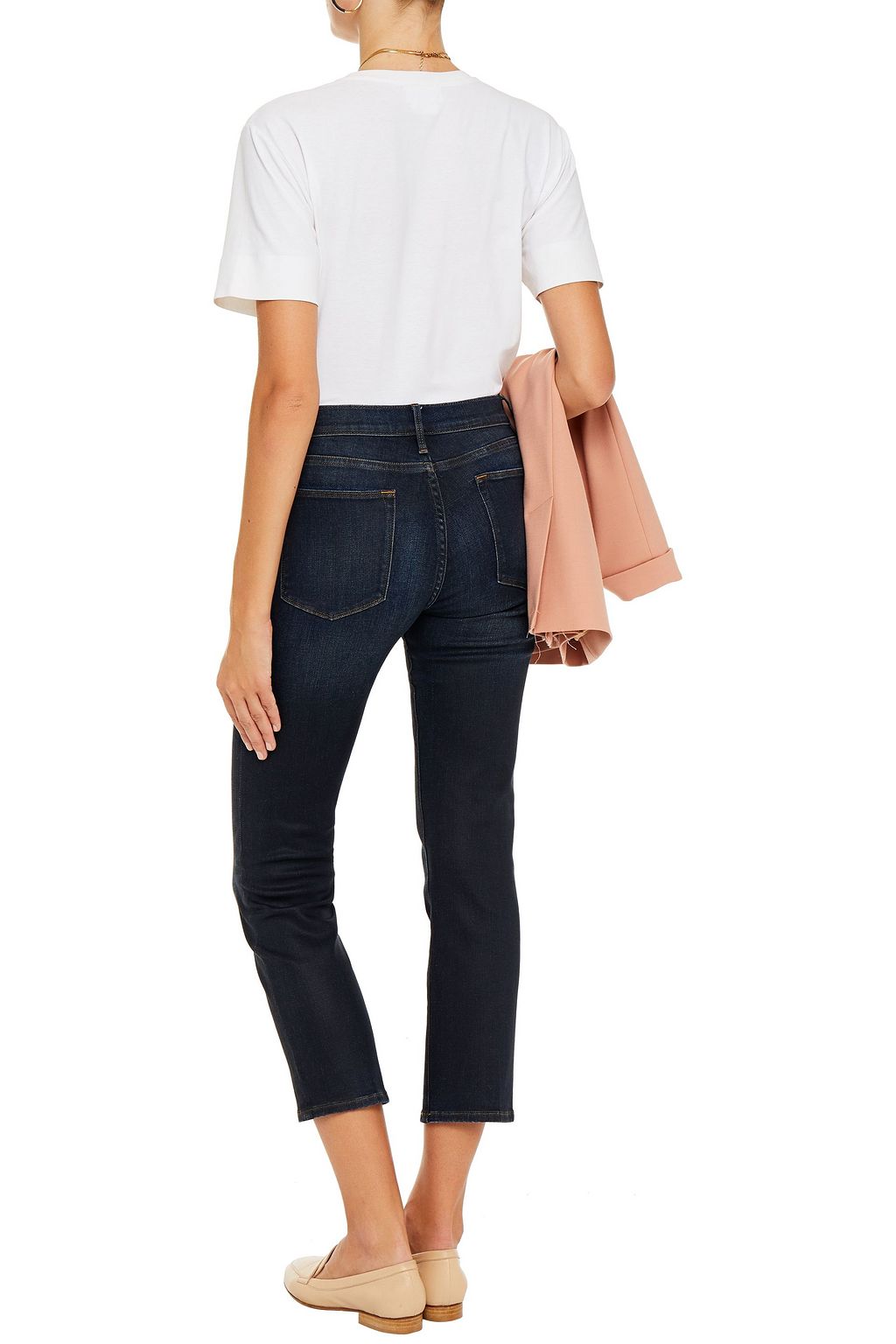 FRAME Cropped high-rise slim-leg jeans