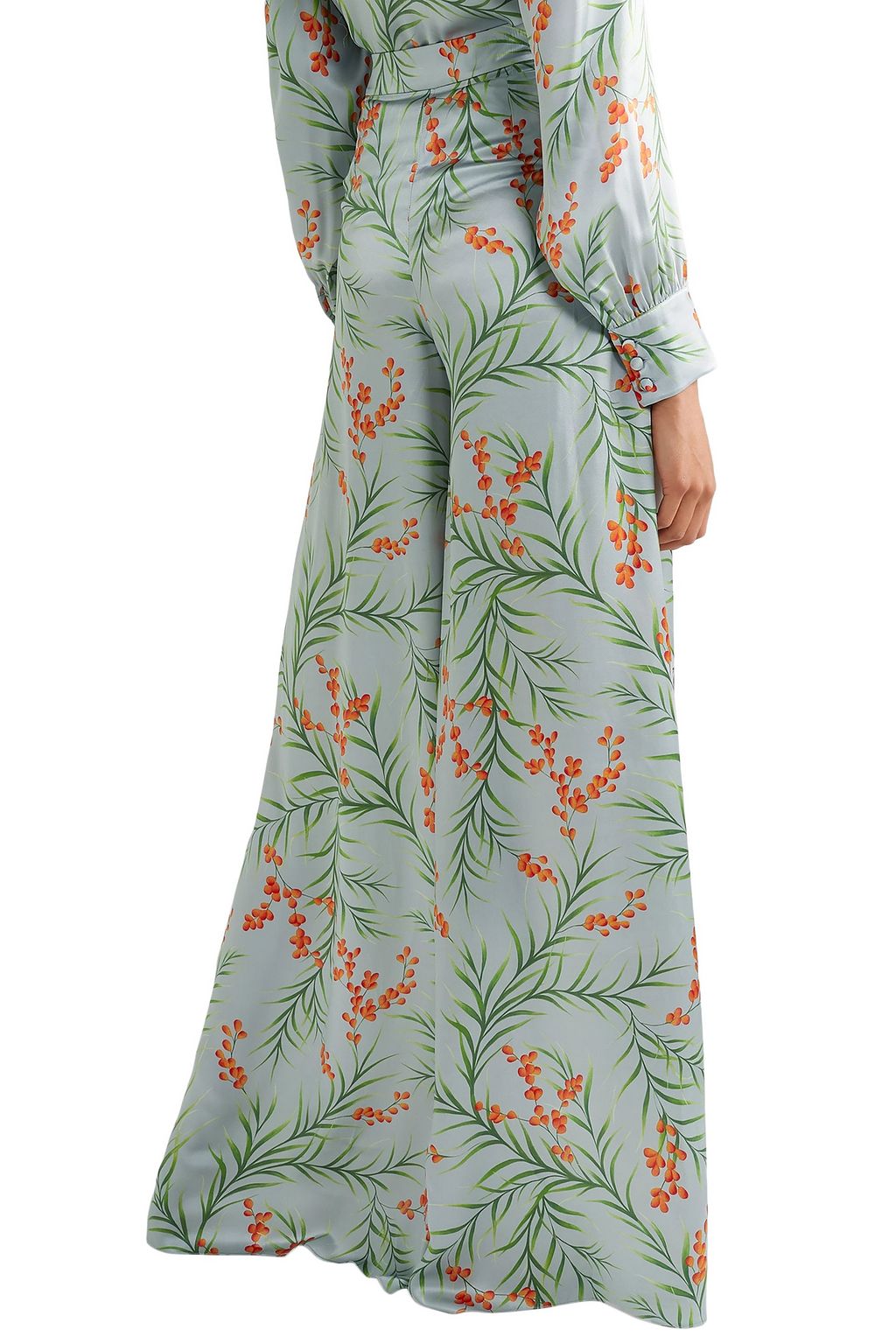 SEREN LONDON Joni embroidered velvet wide-leg pants