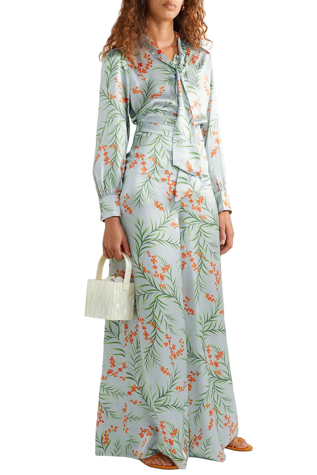SEREN LONDON Joni embroidered velvet wide-leg pants