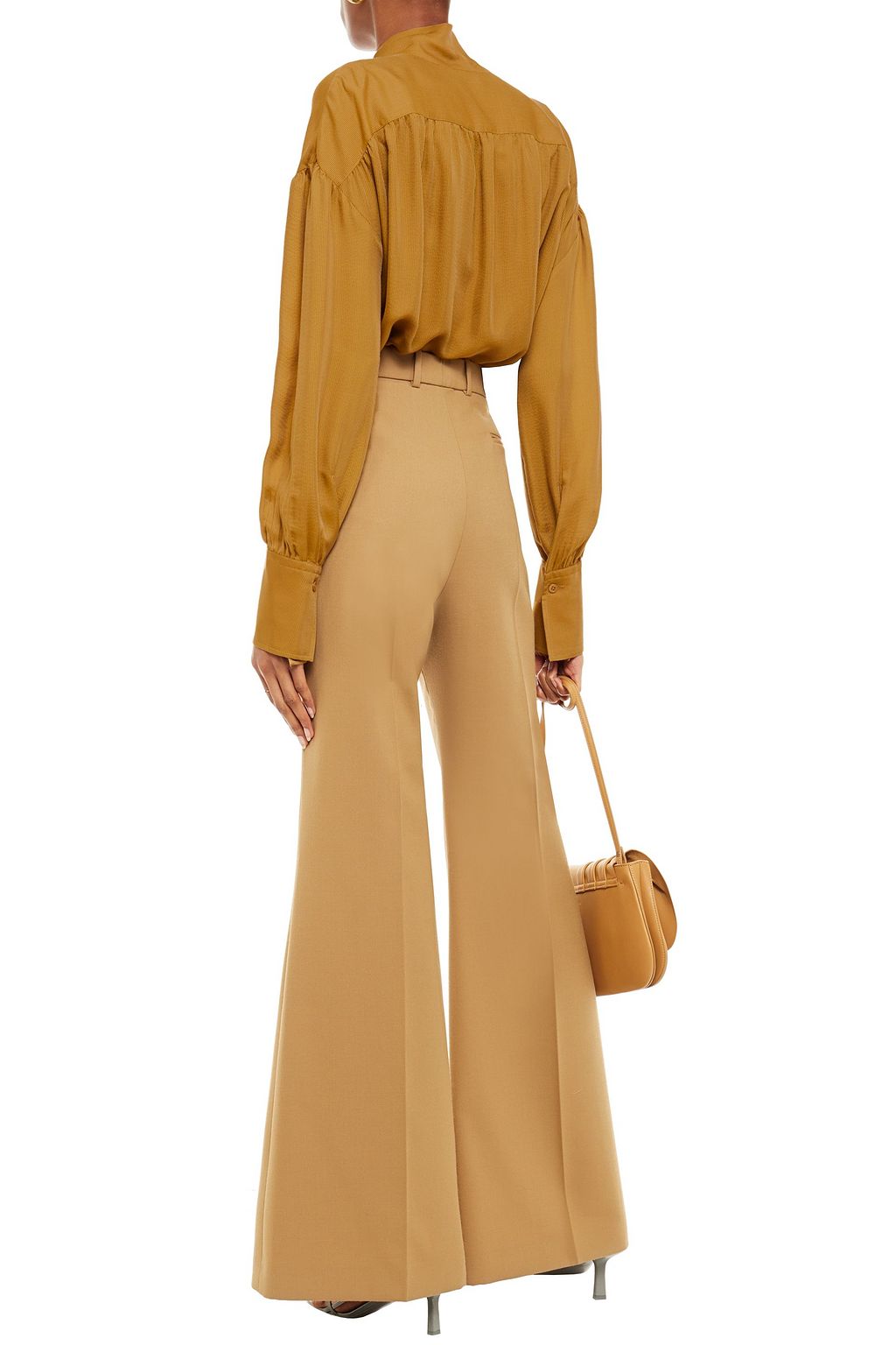 JOSEPH Olwa tie-neck silk-blend seersucker blouse