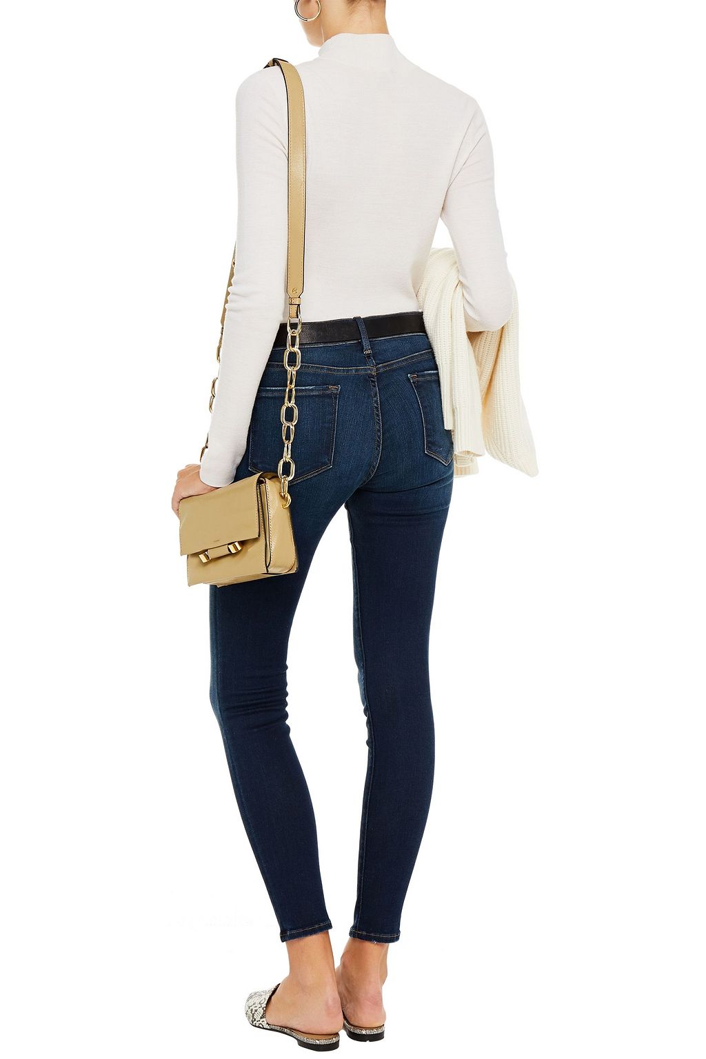 FRAME Le Skinny de Jeanne distressed mid-rise skinny jeans