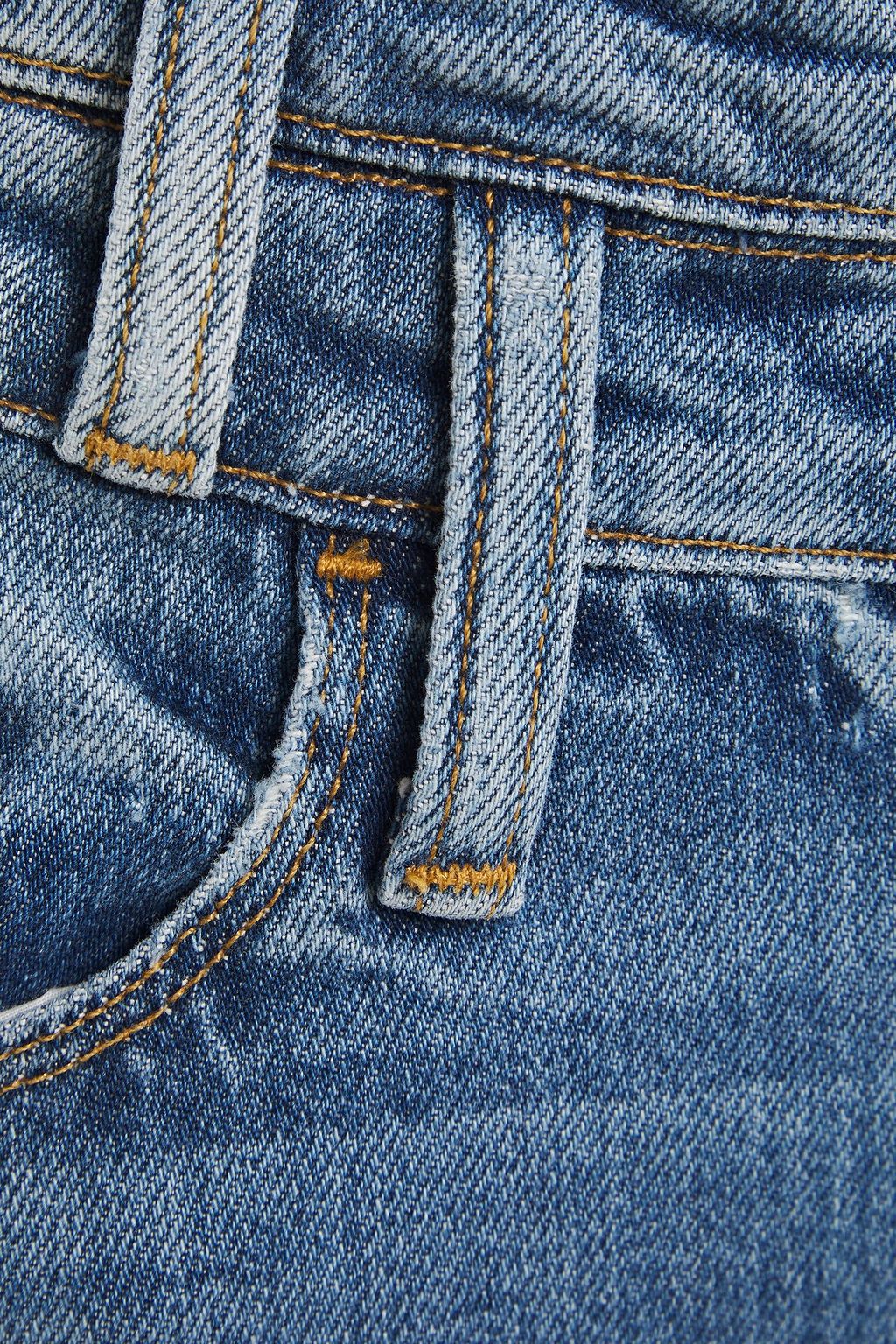 FRAME Faded high-rise wide-leg jeans