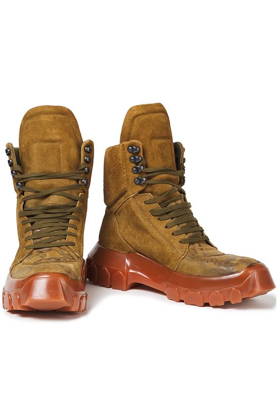 army green wedge boots