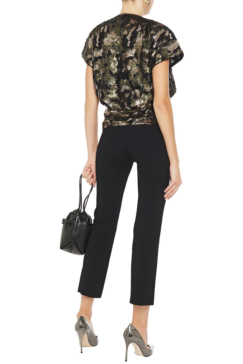IRO Eksie wrap-effect sequined chiffon top