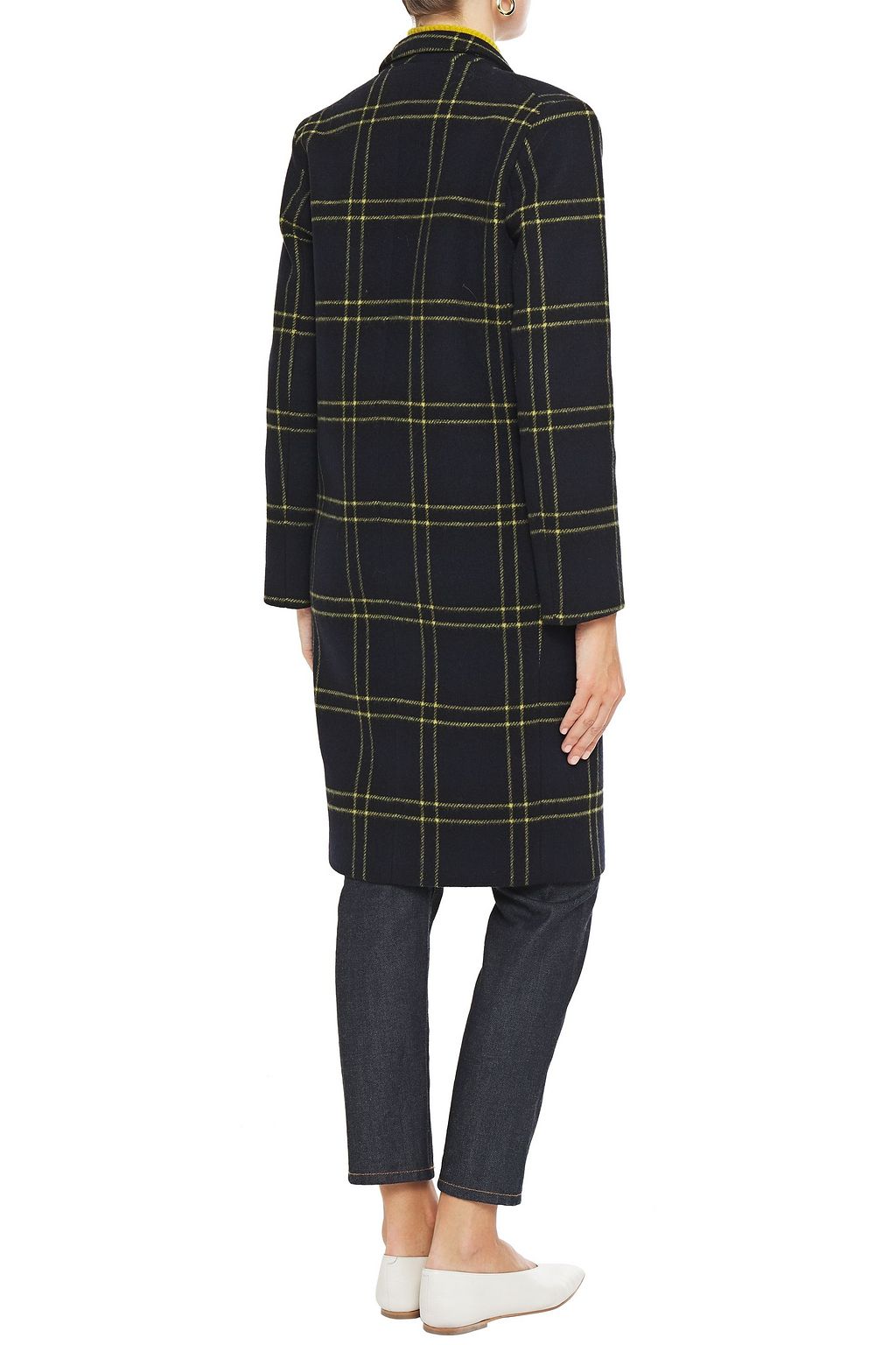 CLAUDIE PIERLOT Double-breasted checked wool-blend felt coat