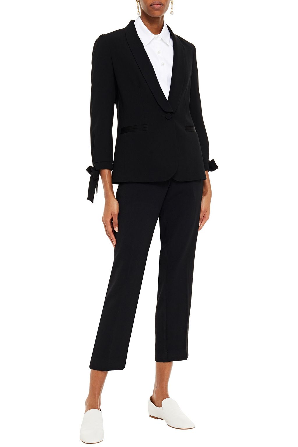 CLAUDIE PIERLOT Tie-detailed stretch-crepe blazer