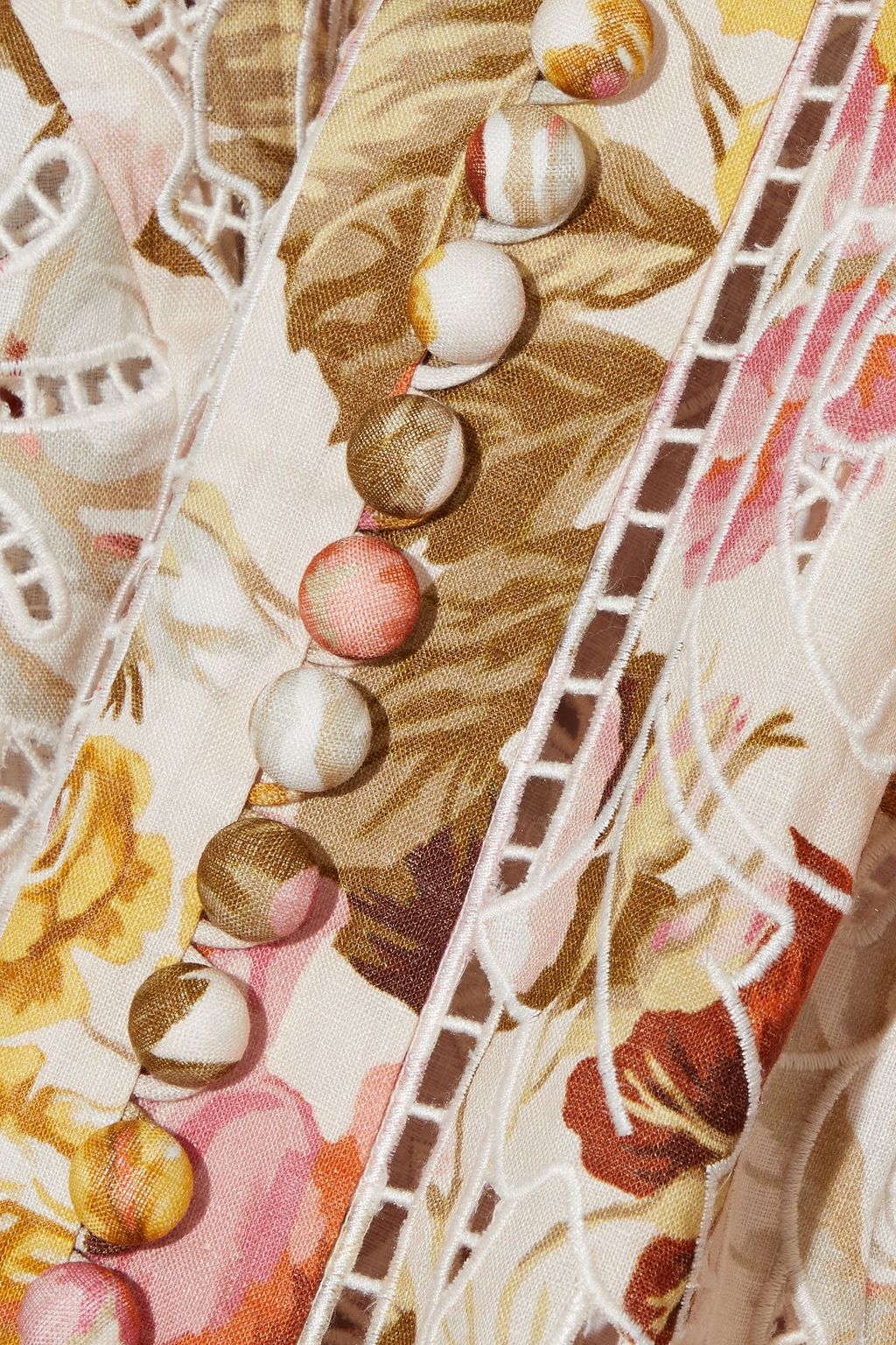 ZIMMERMANN Bonita belted floral-print broderie anglaise linen mini dress