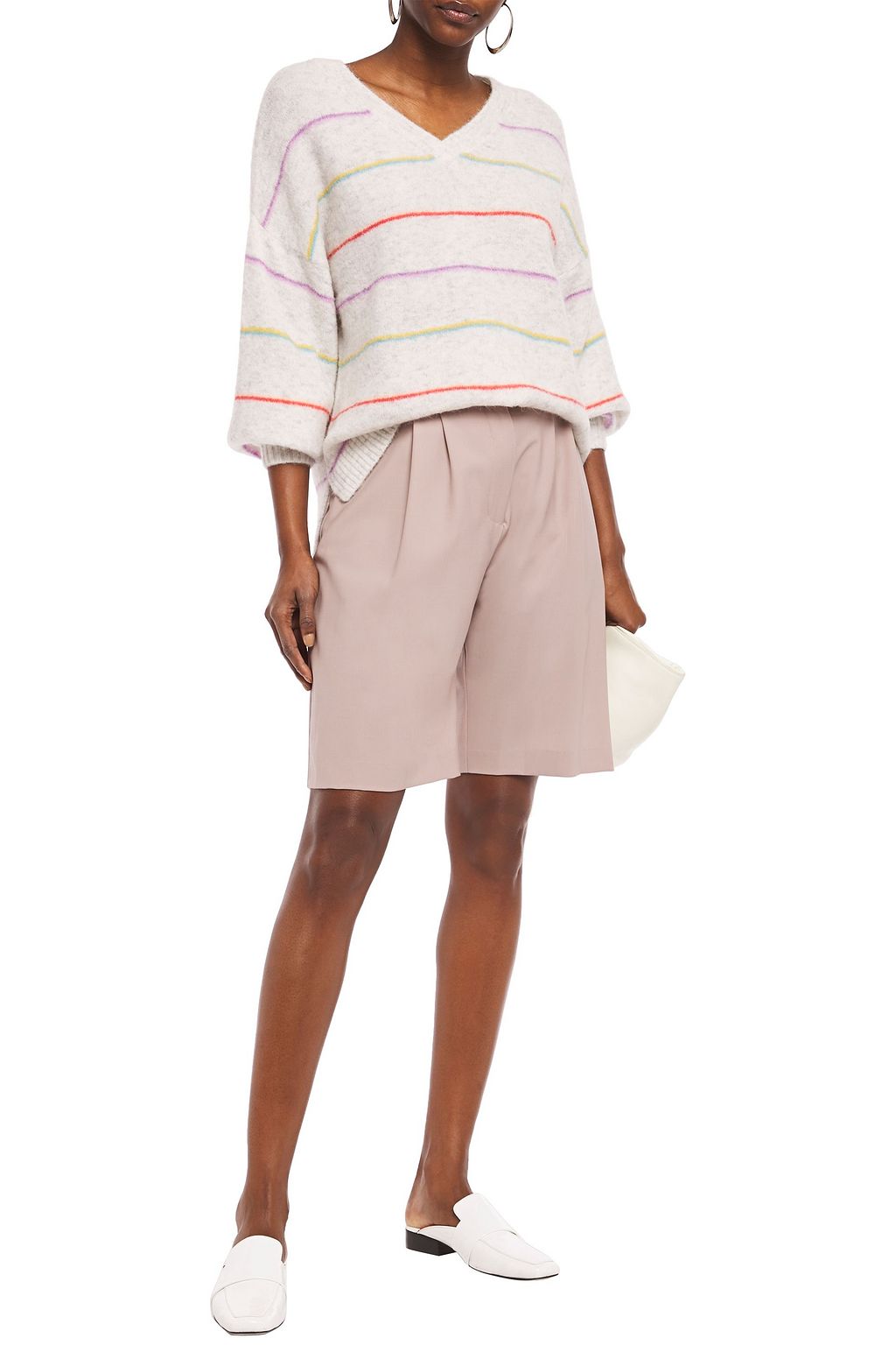 CHARLI Abree striped brushed knitted sweater