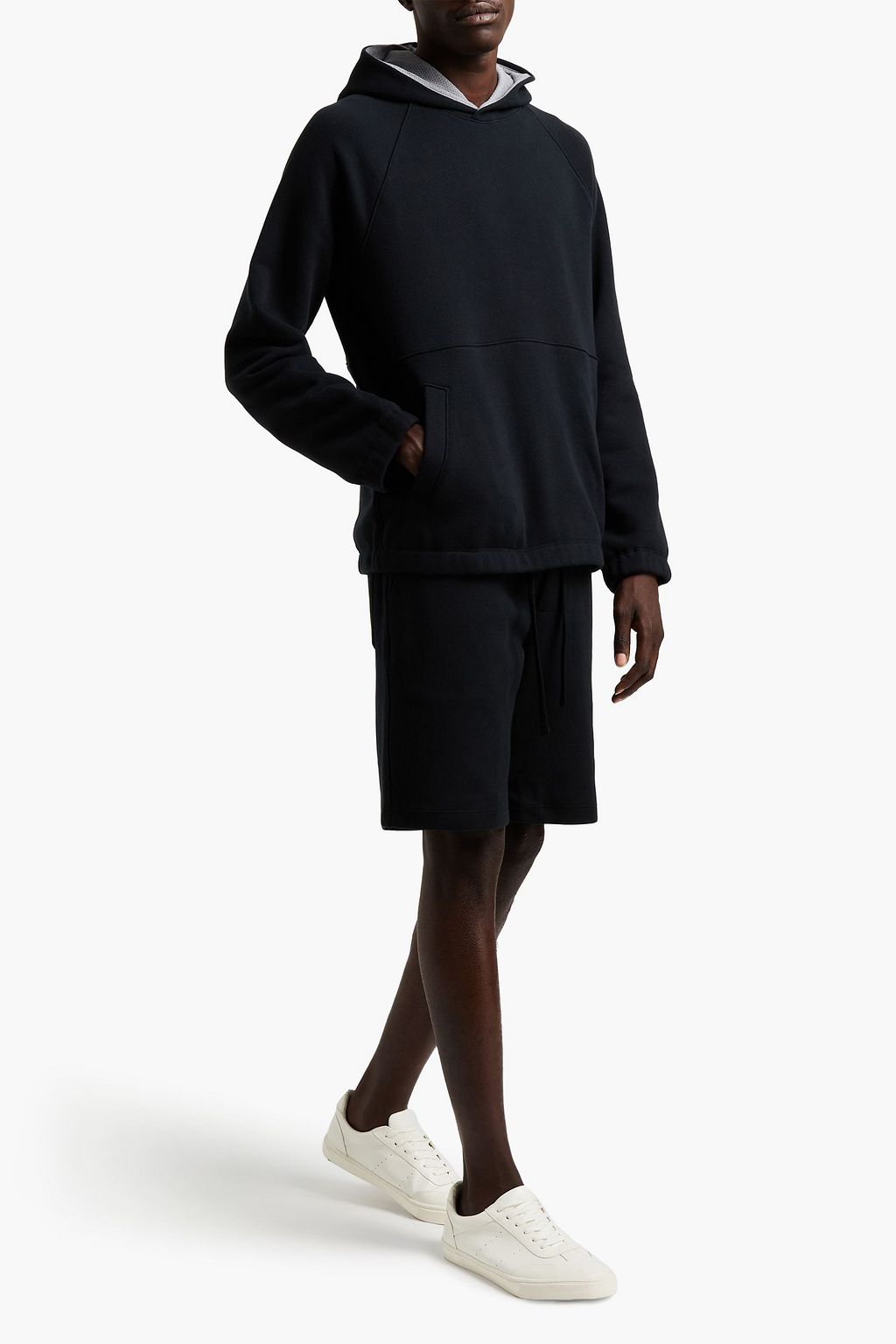 JAMES PERSE Mélange cotton-blend jersey shorts