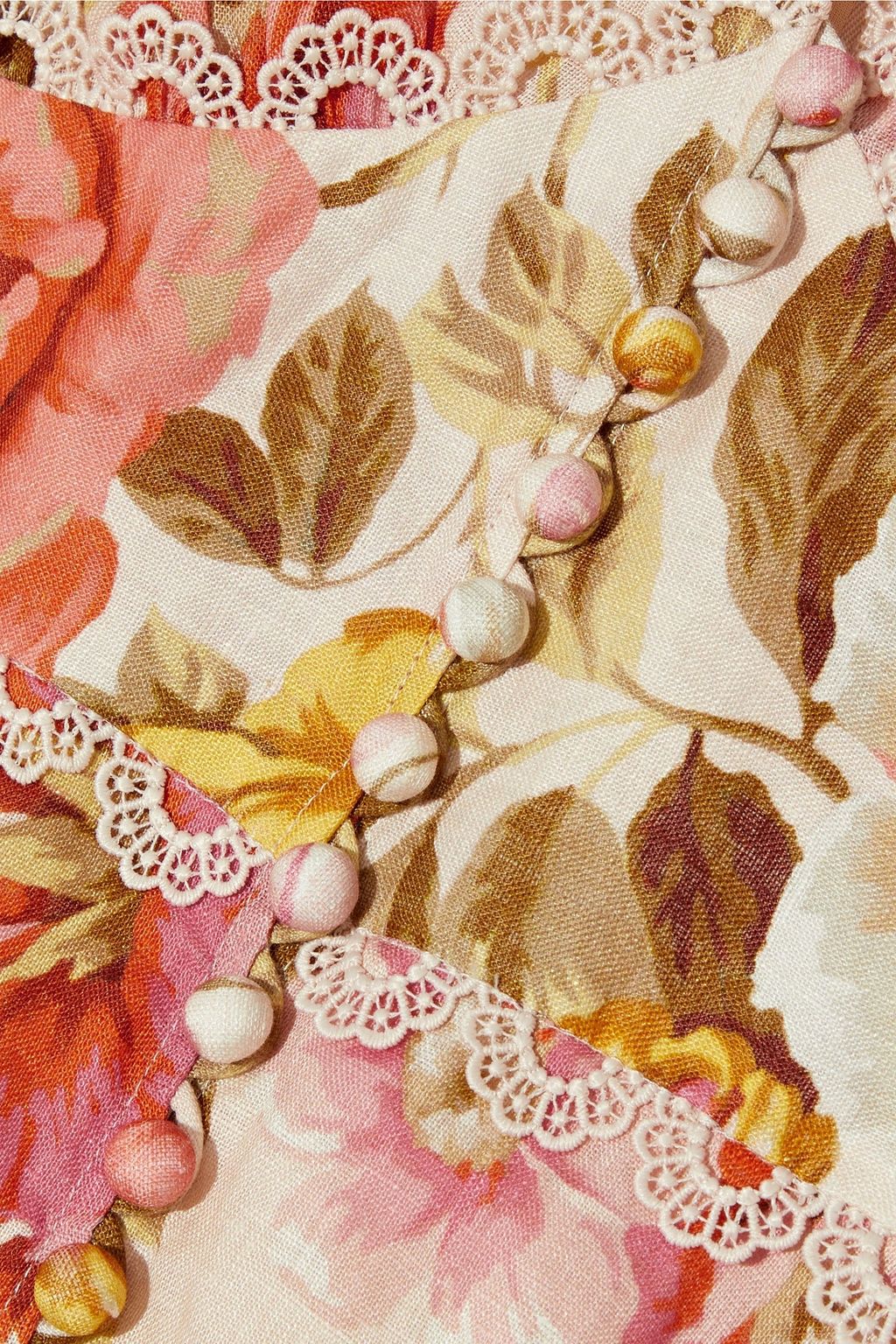 ZIMMERMANN Bonita pussy-bow floral-print linen maxi dress