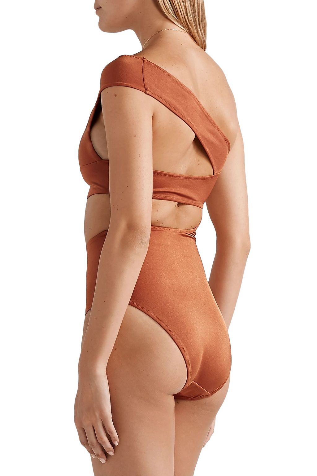 OYE SWIMWEAR Veronique cutout one-shoulder swimsuit