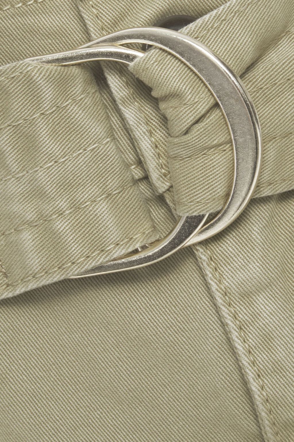 FRAME Safari belted cotton-blend twill straight-leg pants