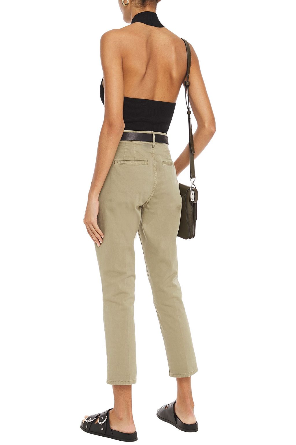FRAME Cropped cotton-twill slim-leg pants