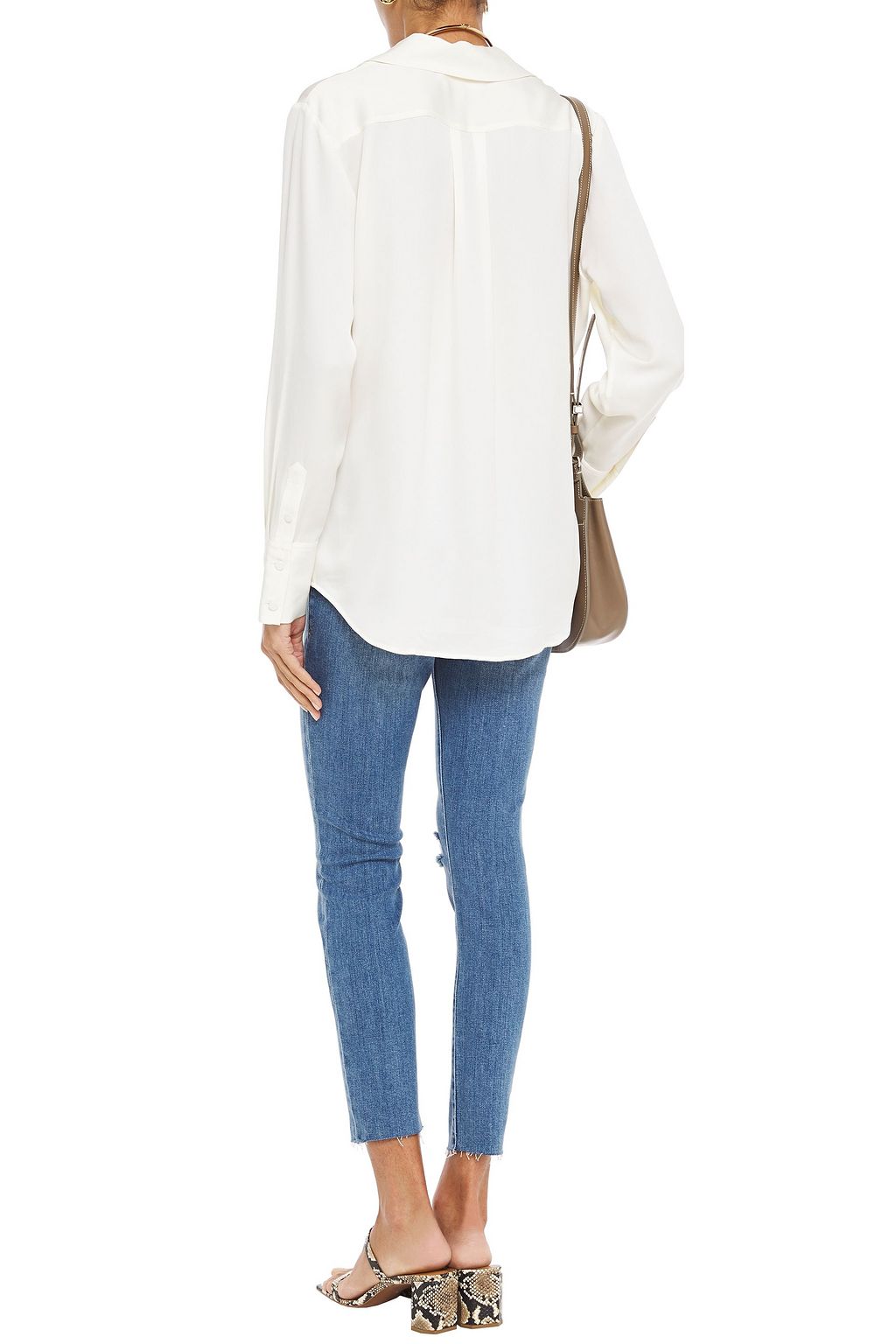 FRAME Le Skinny de Jeanne cropped distressed mid-rise skinny jeans