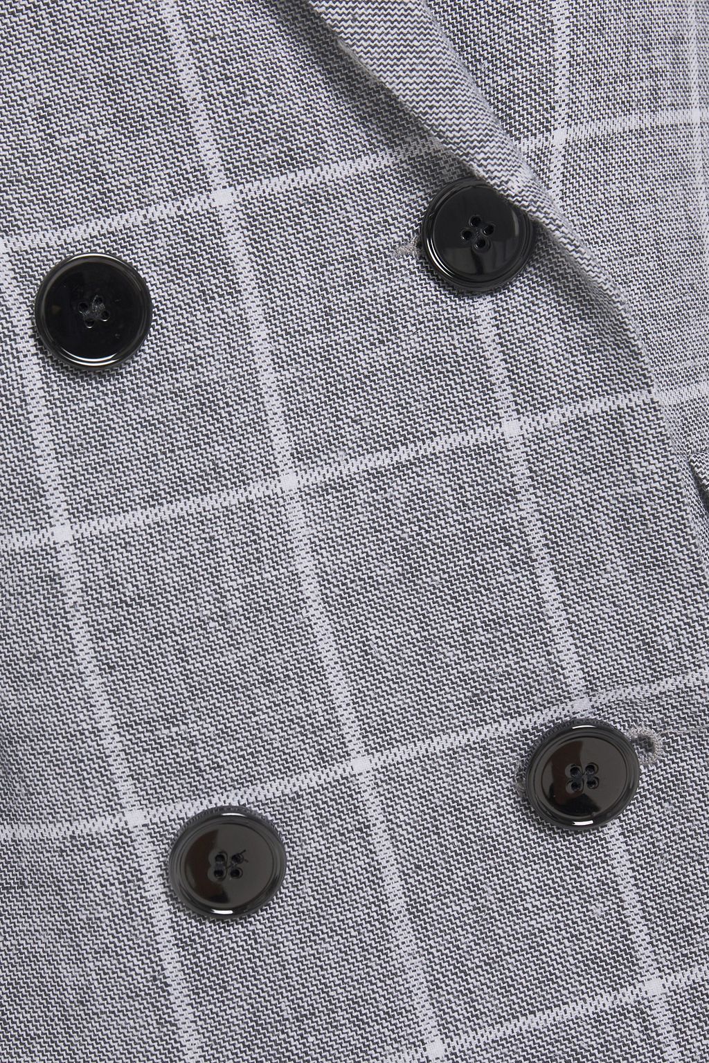 CLAUDIE PIERLOT Double-breasted checked linen and cotton-blend jacquard blazer