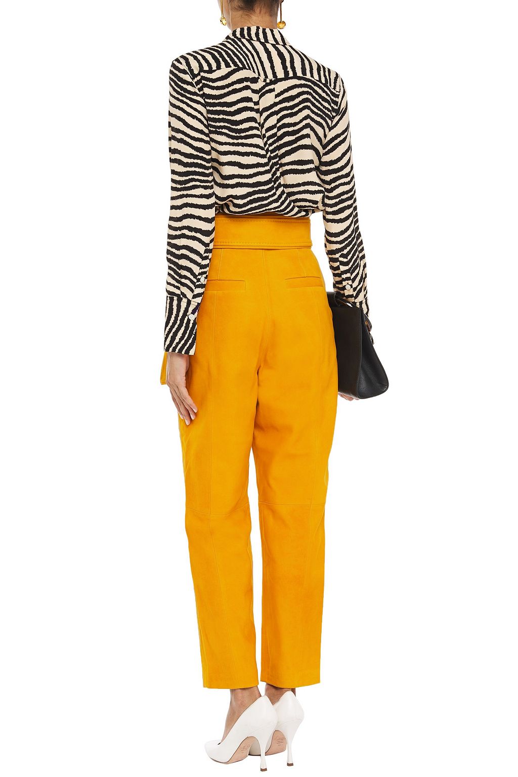 DUNDAS Belted suede tapered pants