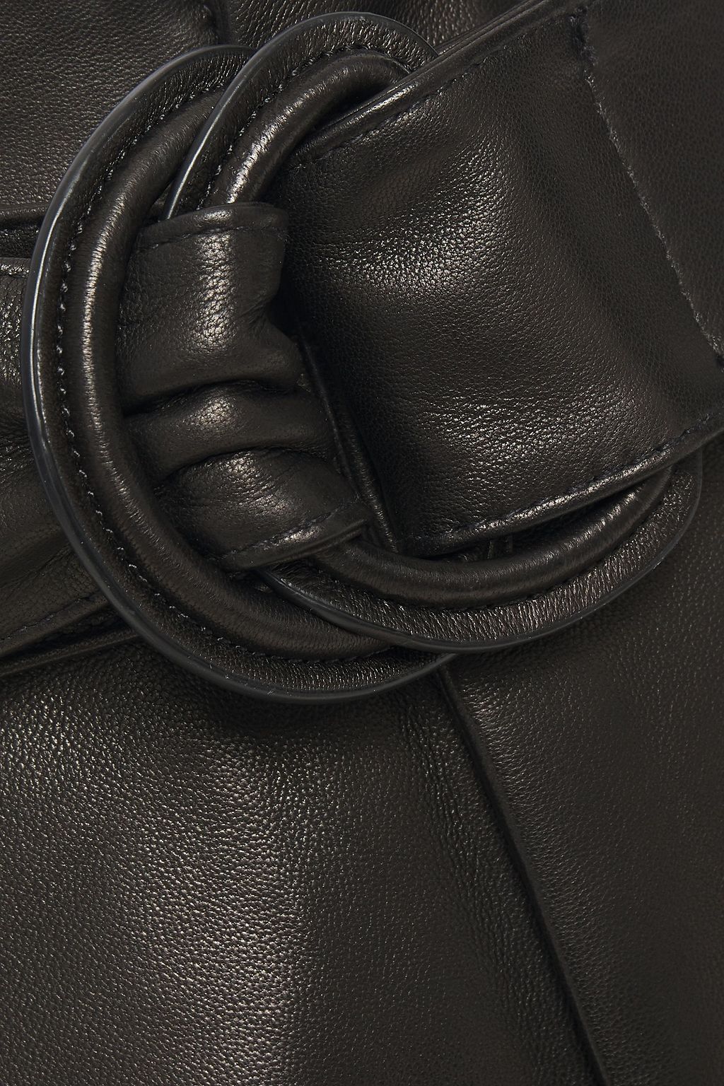 FRAME Belted leather shorts