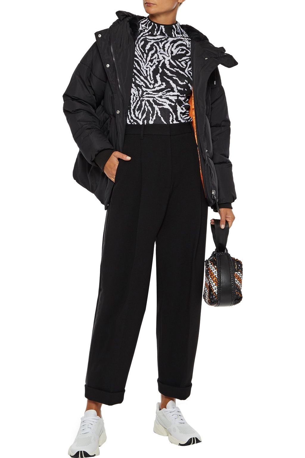 DKNY Quilted shell hooded coat