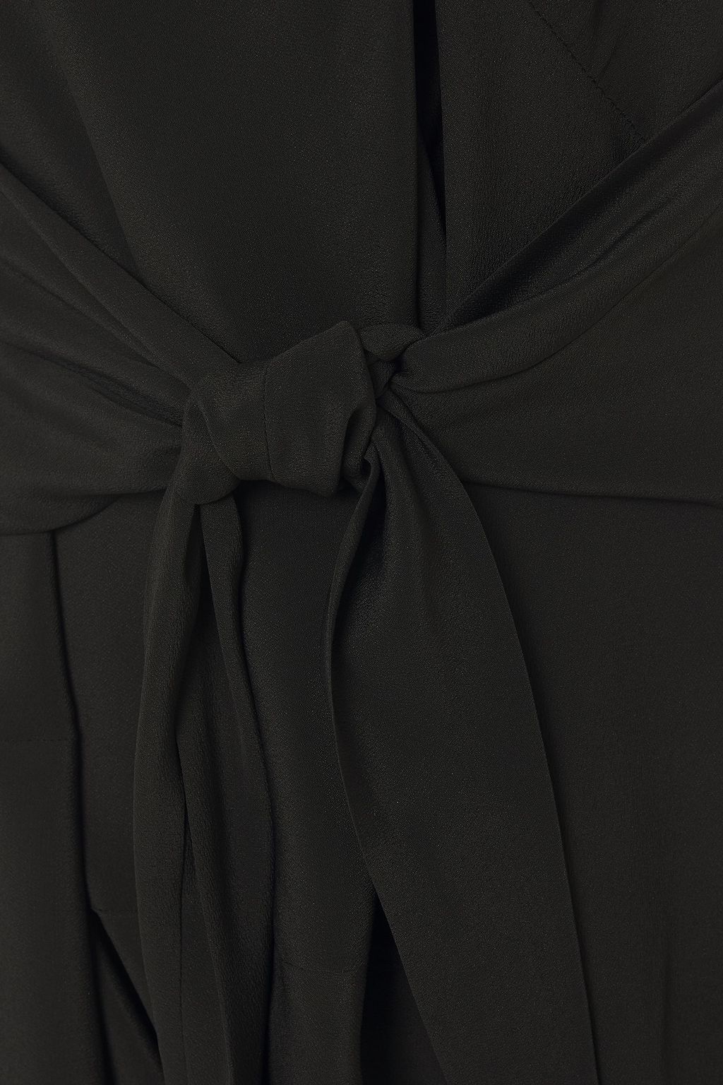 RICK OWENS Tie-front draped crepe de chine top