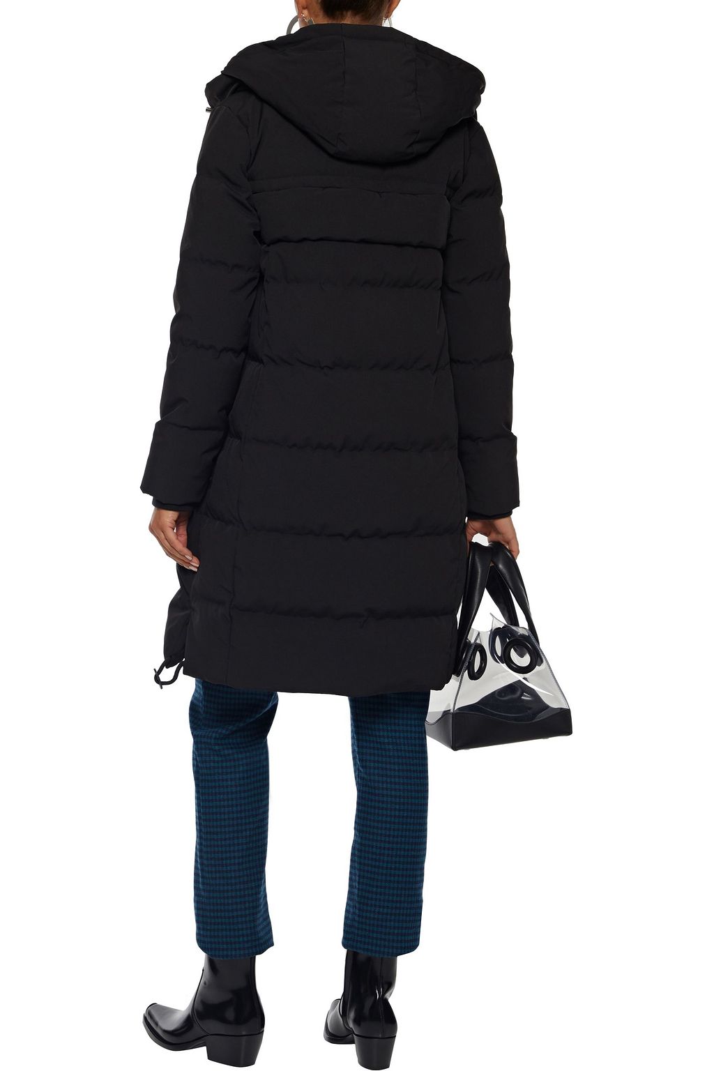 DKNY Quilted shell hooded down coat
