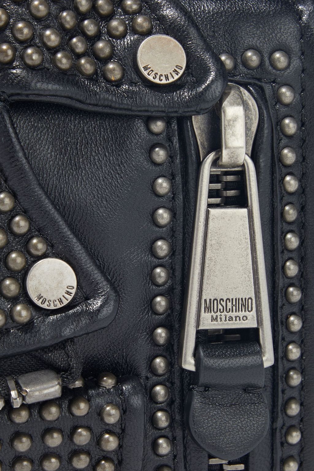 MOSCHINO Embellished leather shoulder bag