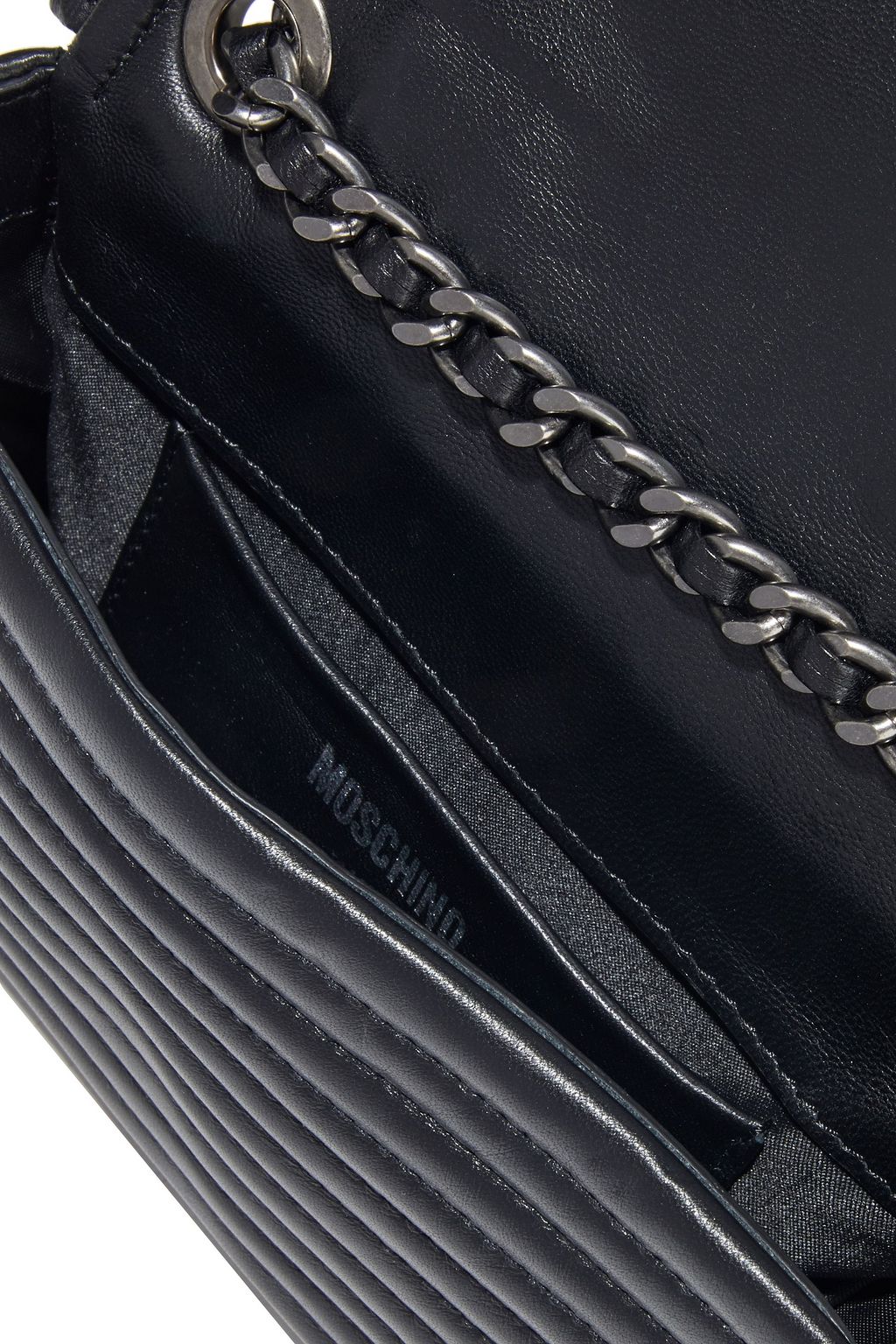 MOSCHINO Embellished leather shoulder bag