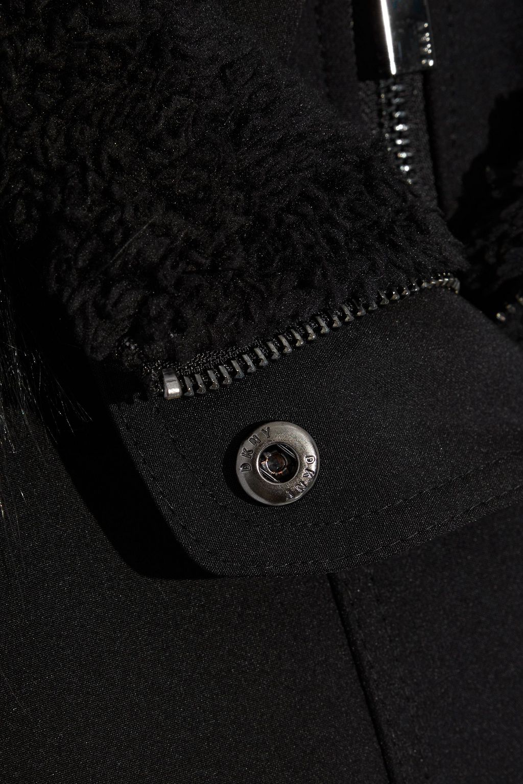 DKNY Faux fur-trimmed shell parka