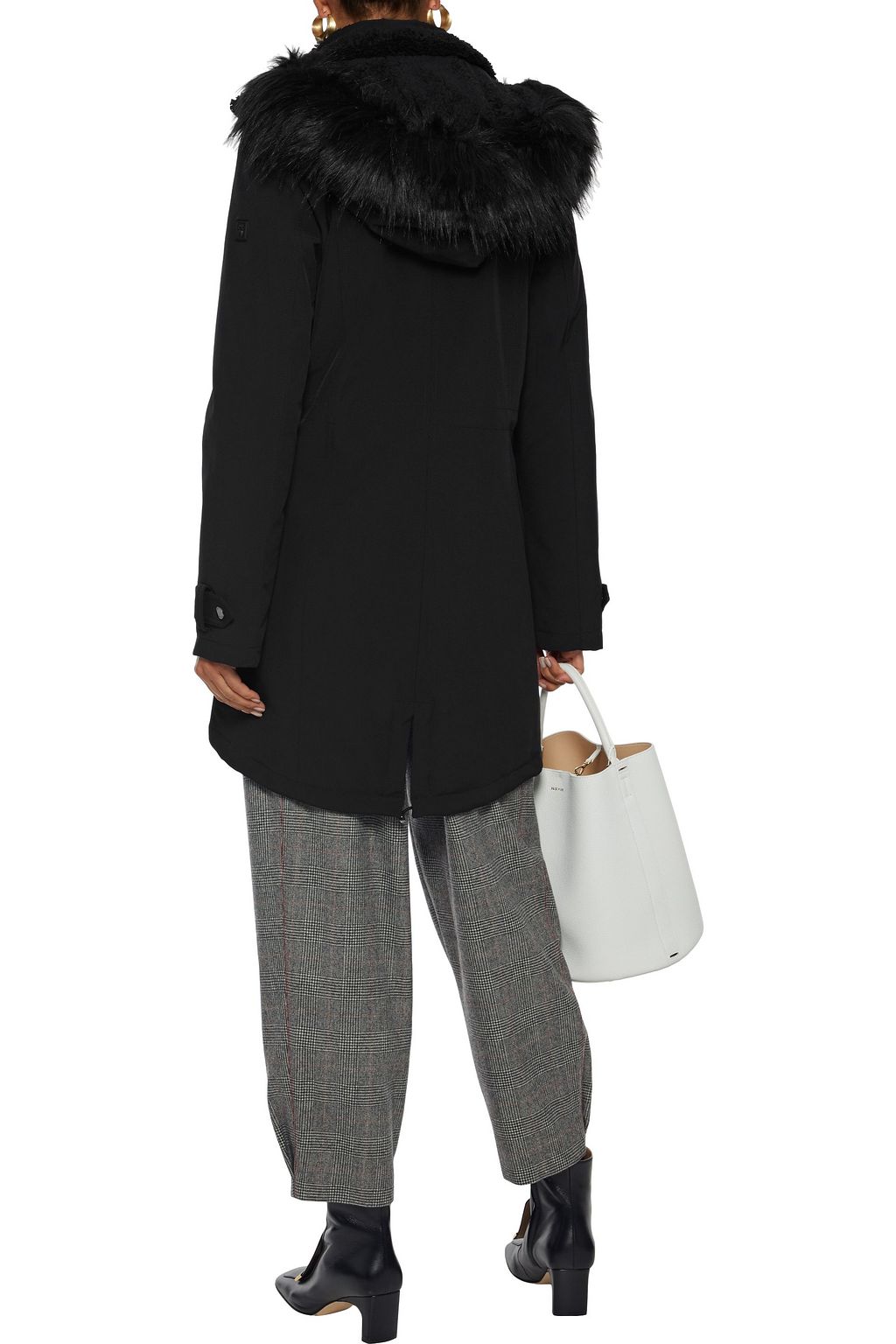DKNY Faux fur-trimmed shell parka