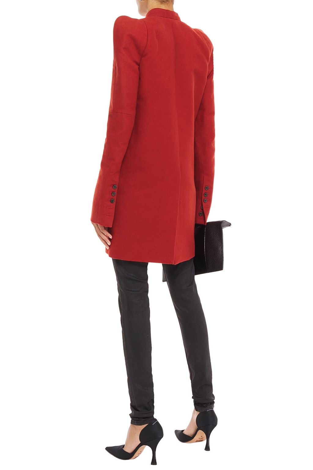 RICK OWENS Cotton and silk-blend felt coat