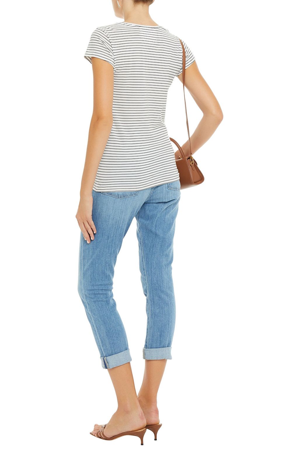 FRAME Le Beau distressed boyfriend jeans