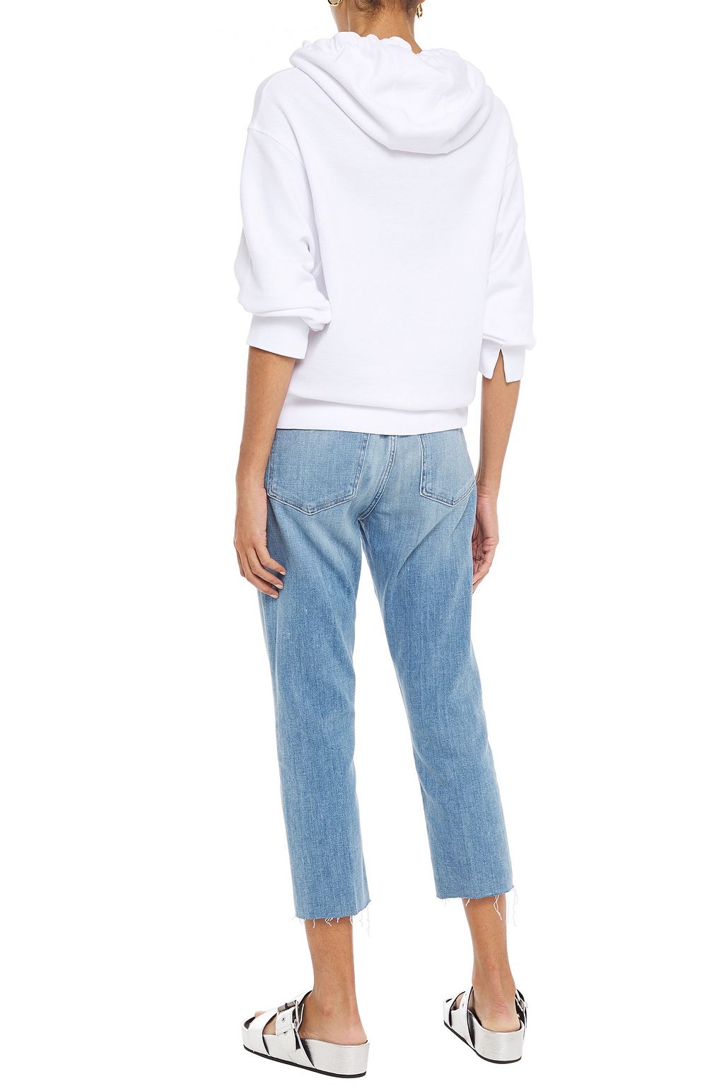 FRAME Le Beau Crop frayed boyfriend jeans