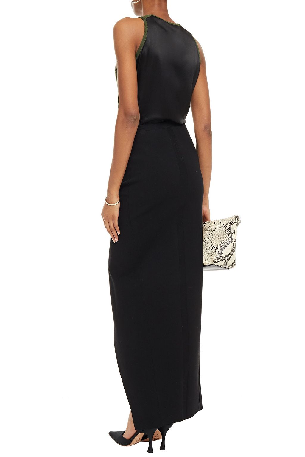 RICK OWENS Grace split-front draped stretch-knit maxi skirt
