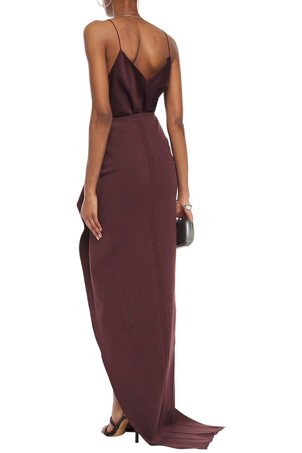 RICK OWENS Grace split-front draped stretch-knit maxi skirt