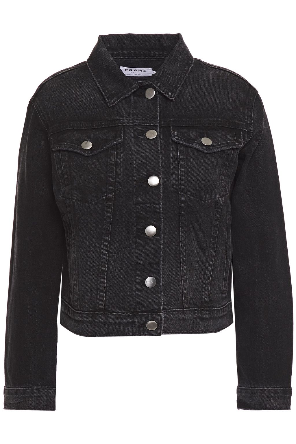 long black distressed denim jacket