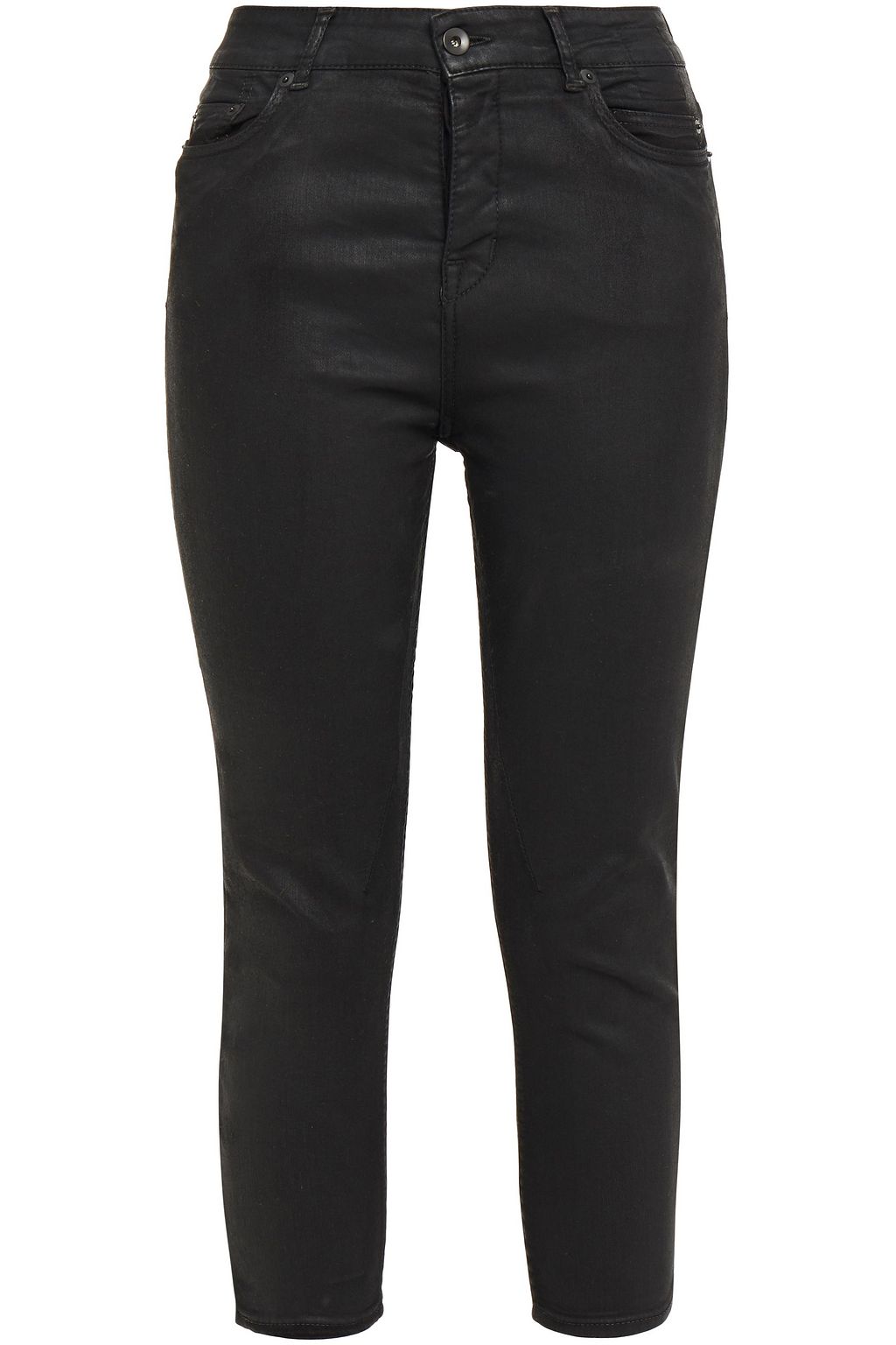 black cropped high waisted jeans