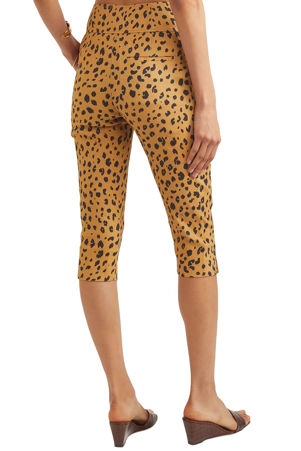 NICHOLAS Cropped leopard-print Tencel-blend slim-leg pants