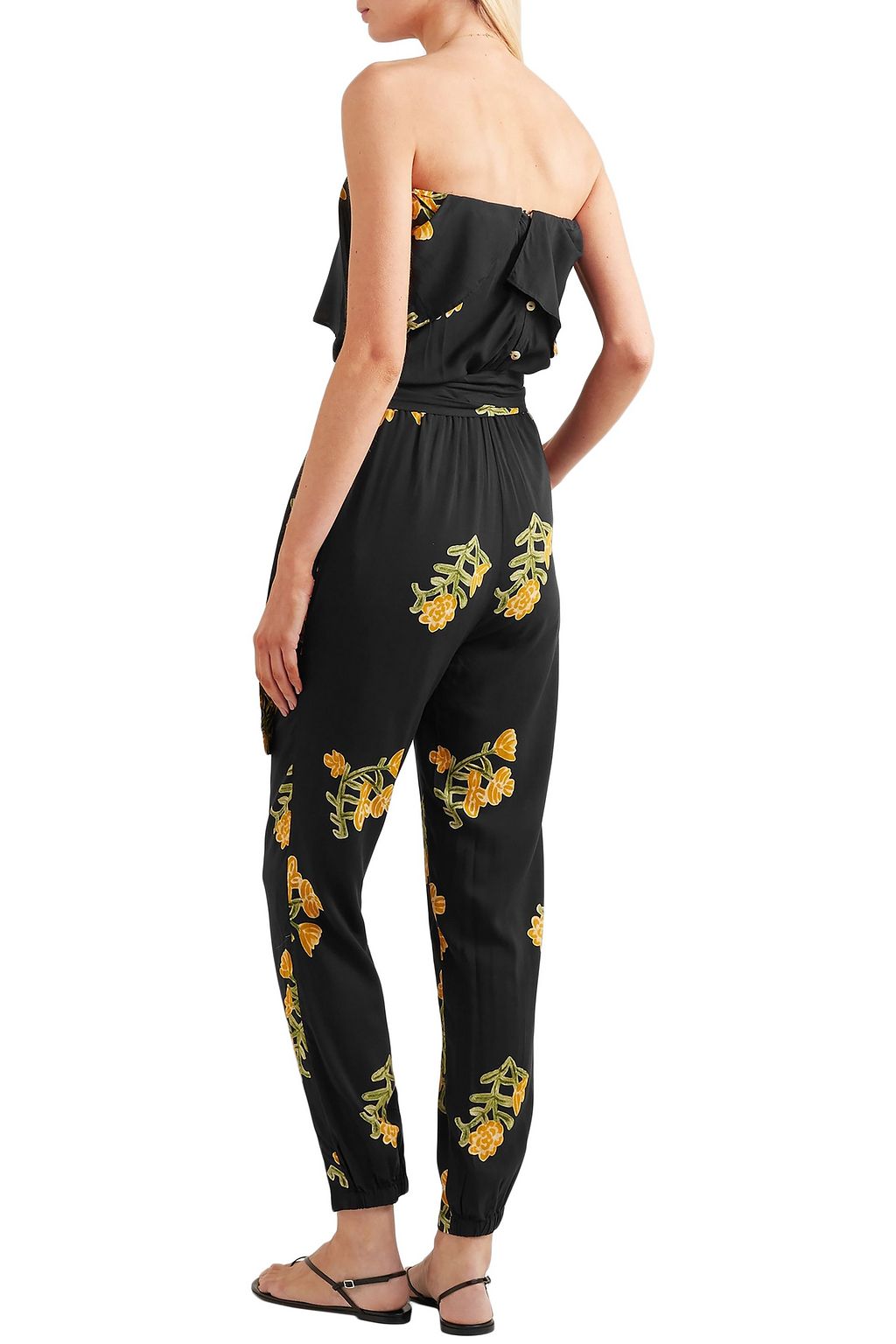 VIX PAULA HERMANNY Madi strapless floral-print voile jumpsuit