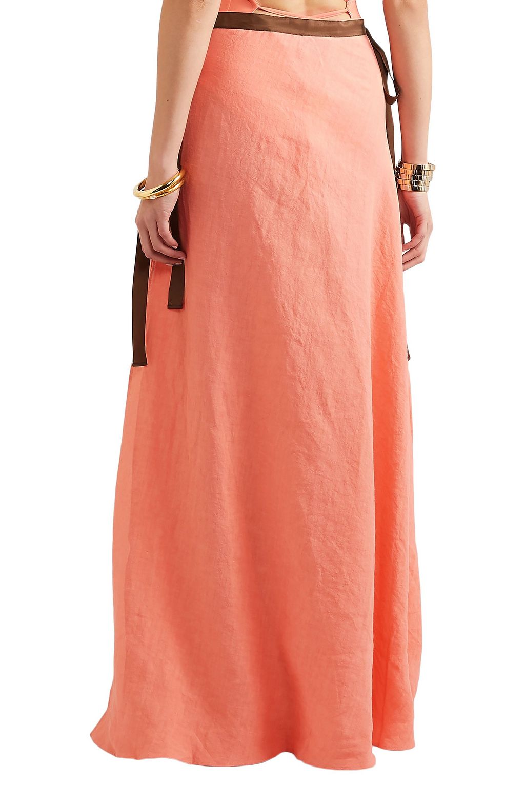 ON THE ISLAND BY MARIOS SCHWAB Nevis grosgrain-trimmed linen maxi skirt
