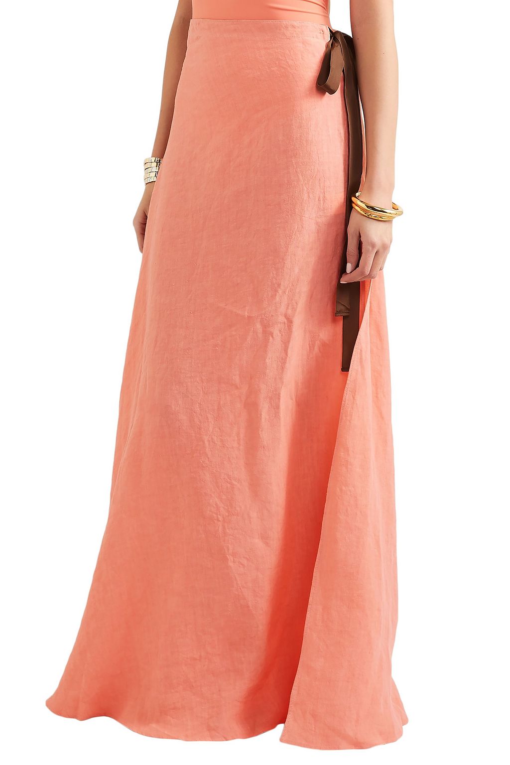 ON THE ISLAND BY MARIOS SCHWAB Nevis grosgrain-trimmed linen maxi skirt