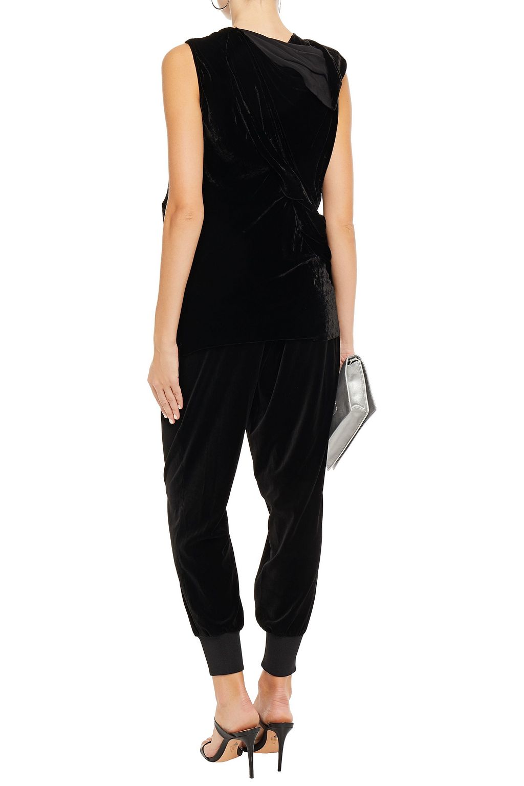 RICK OWENS Draped layered velvet top