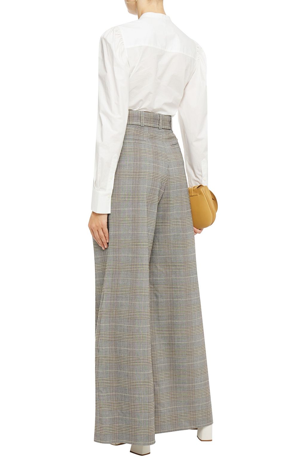 ZIMMERMANN Belted Prince of Wales checked jacquard wide-leg pants