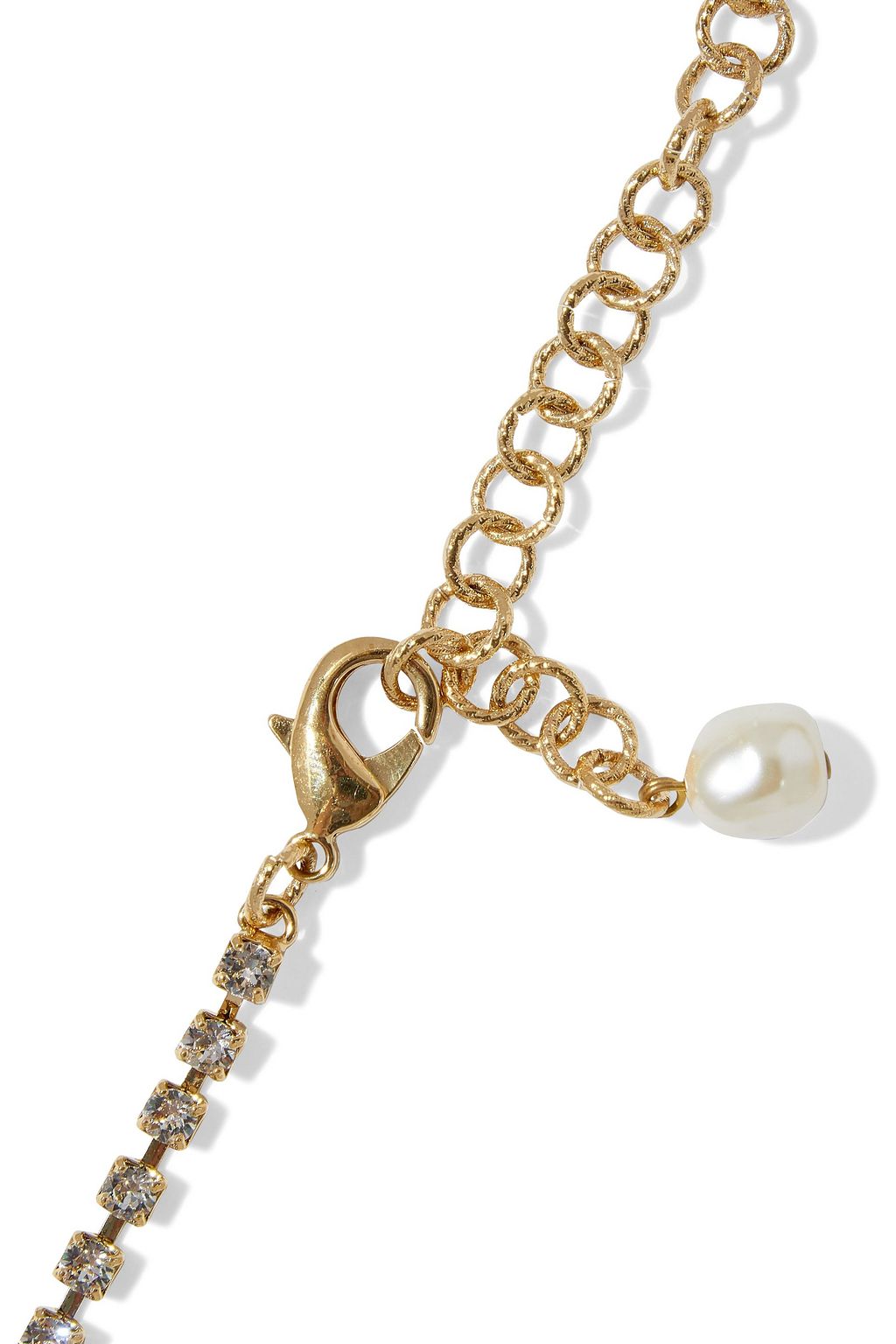 DOLCE&GABBANA Gold-tone, faux pearl and crystal necklace
