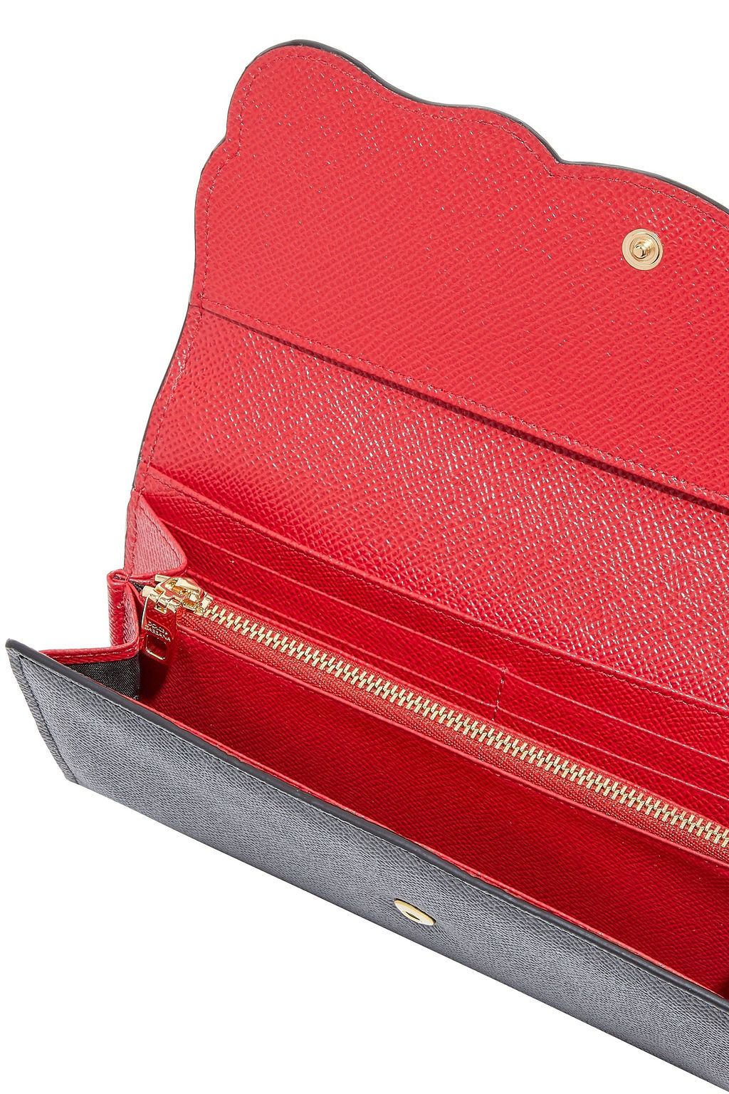 DOLCE&GABBANA Love appliquéd textured-leather continental wallet