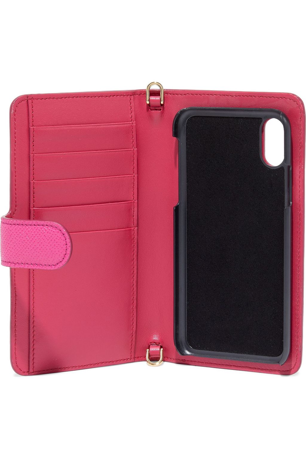 DOLCE&GABBANA Crystal-embellished textured-leather iPhone X case