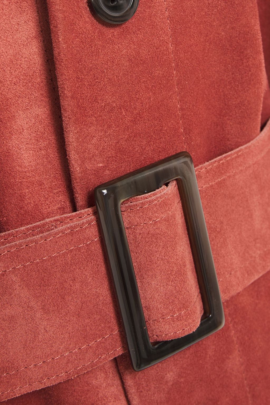 RICK OWENS Belted suede coat