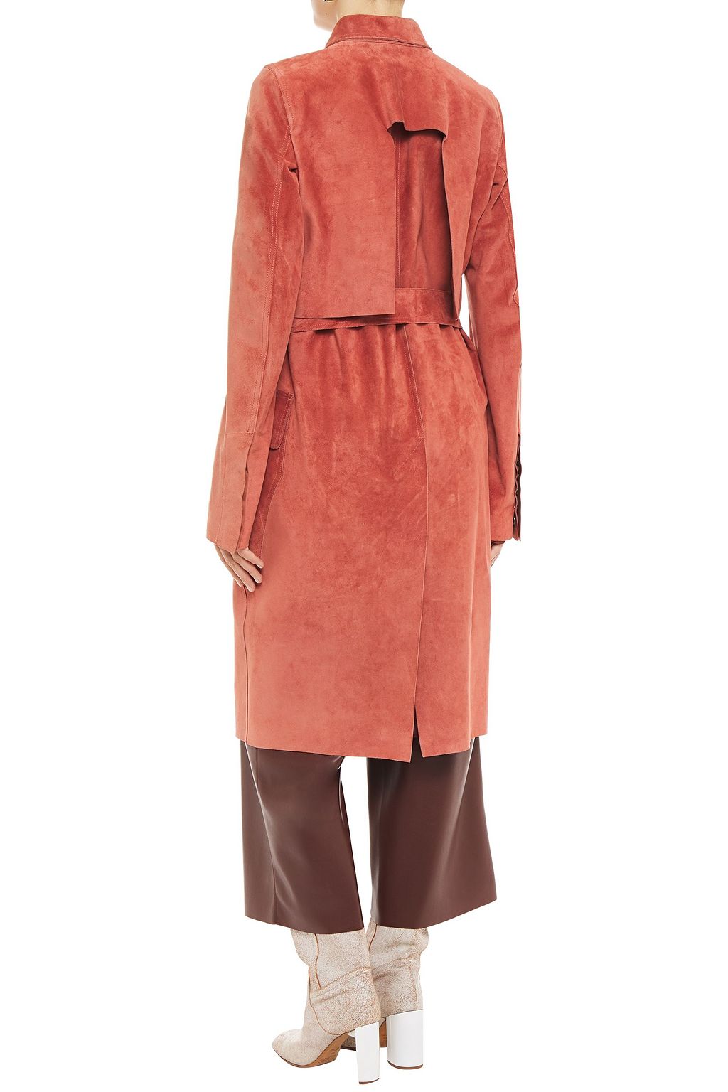 RICK OWENS Belted suede coat