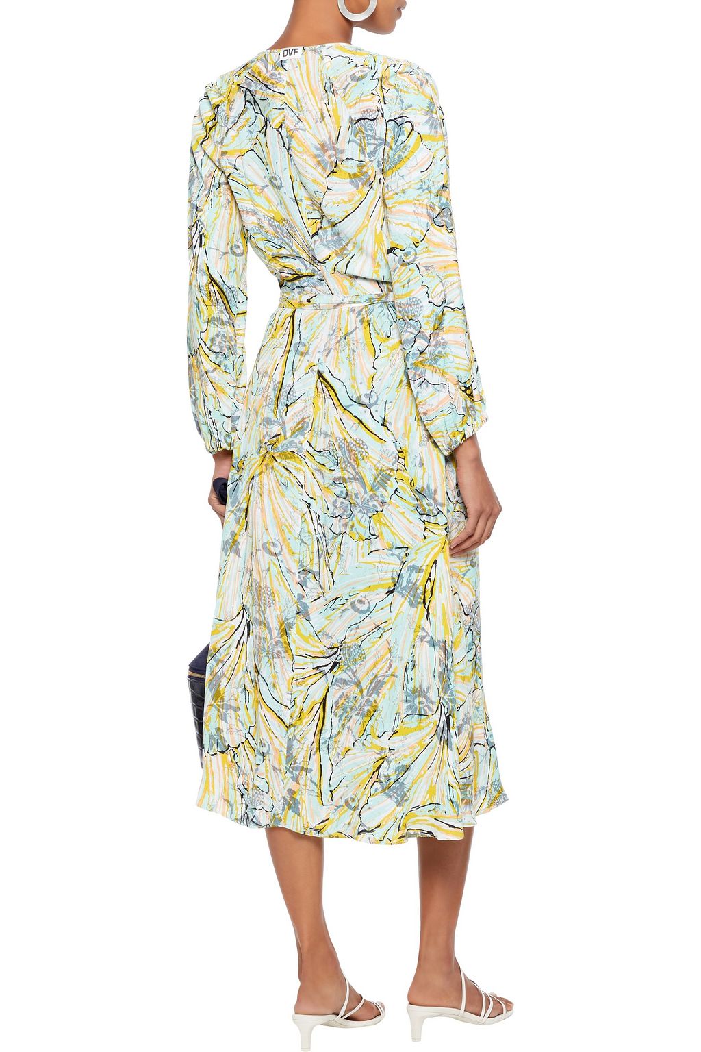 DIANE VON FURSTENBERG Evelyn reversible printed crepe midi wrap dress ...