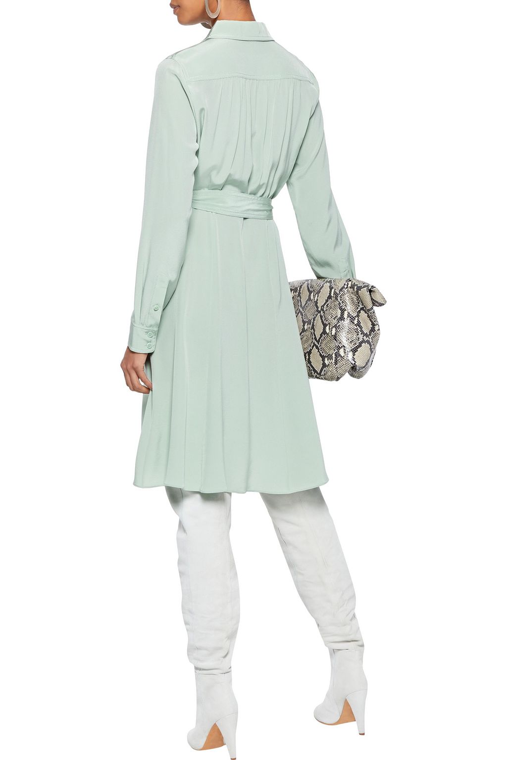 DIANE VON FURSTENBERG Dory belted silk crepe de chine shirt dress