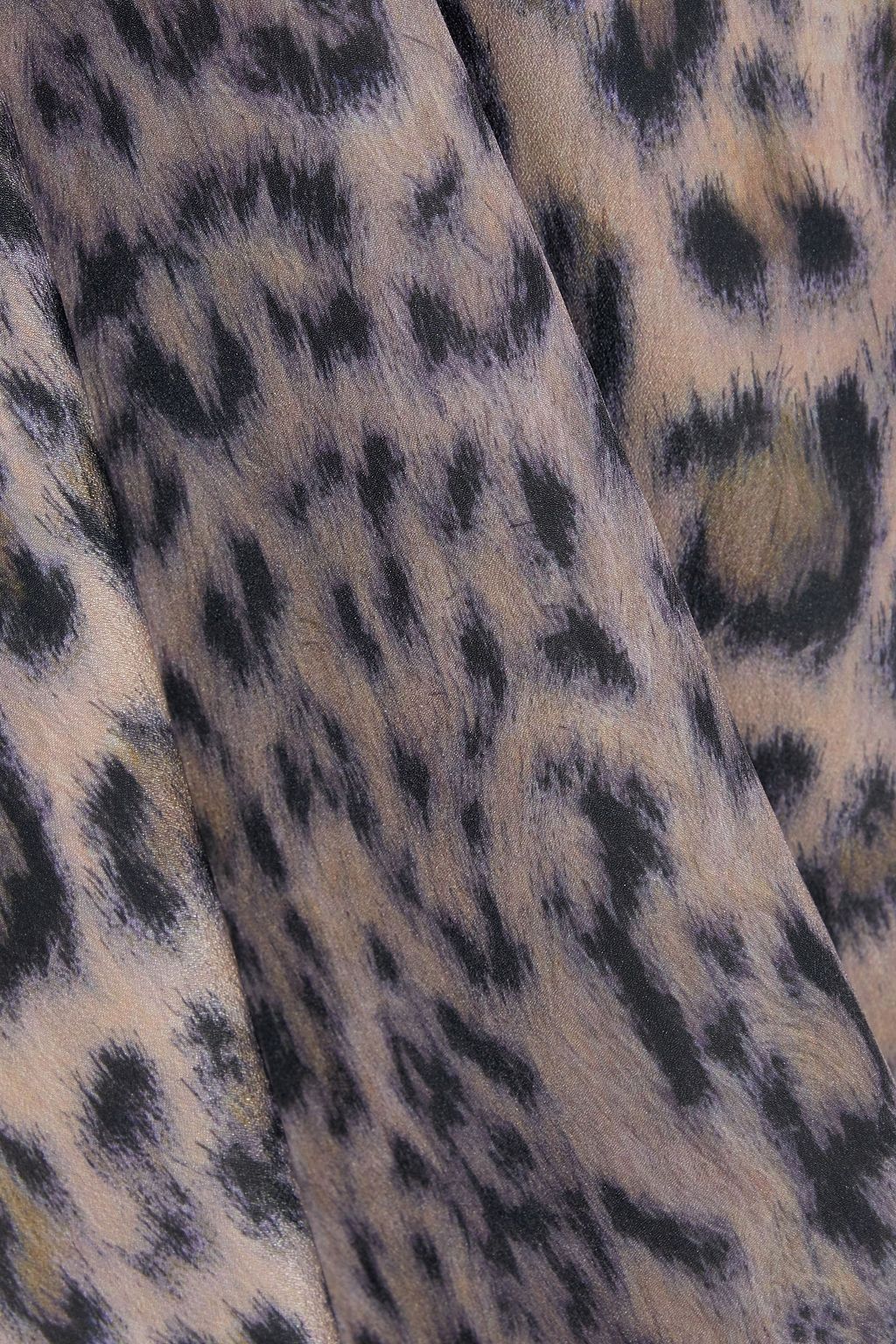 JOIE Leopard-print crepe de chine mini shirt dress
