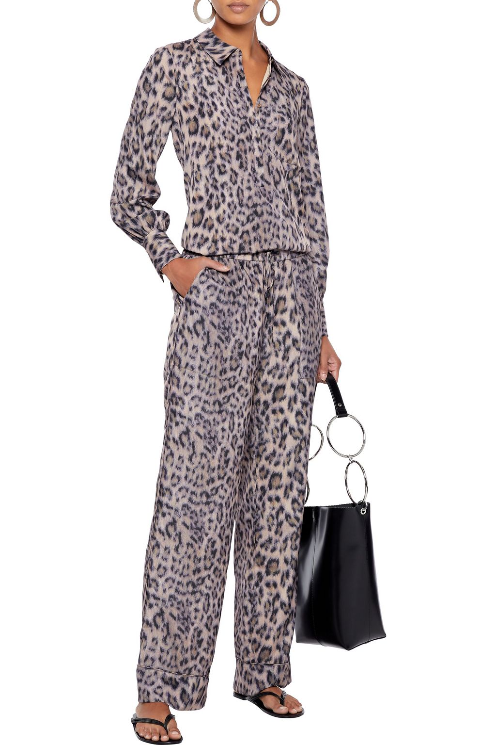 JOIE Daltona leopard-print crepe de chine straight-leg pants